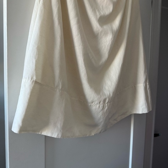 Club Monaco cream linen cotton a-line midi skirt - size 12 (XL) - Picture 3 of 6